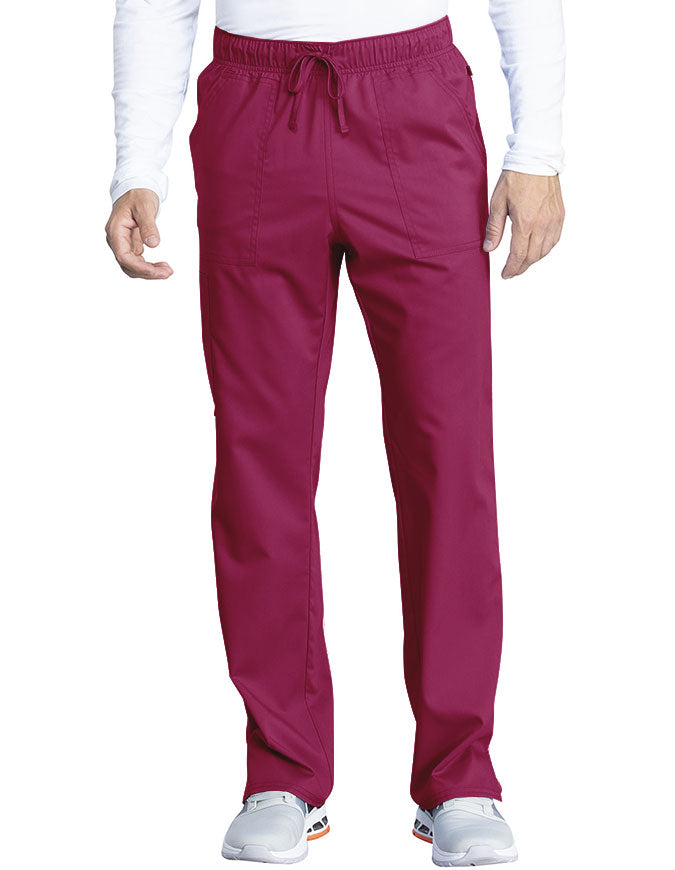 Cherokee Workwear Revolution Tech Unisex Mid Rise Straight Leg Petite Pant - Wine