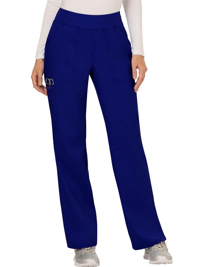 Cherokee Workwear WW Revolution Womens Mid Rise Straight Leg Pull-on Pant - Galaxy Blue