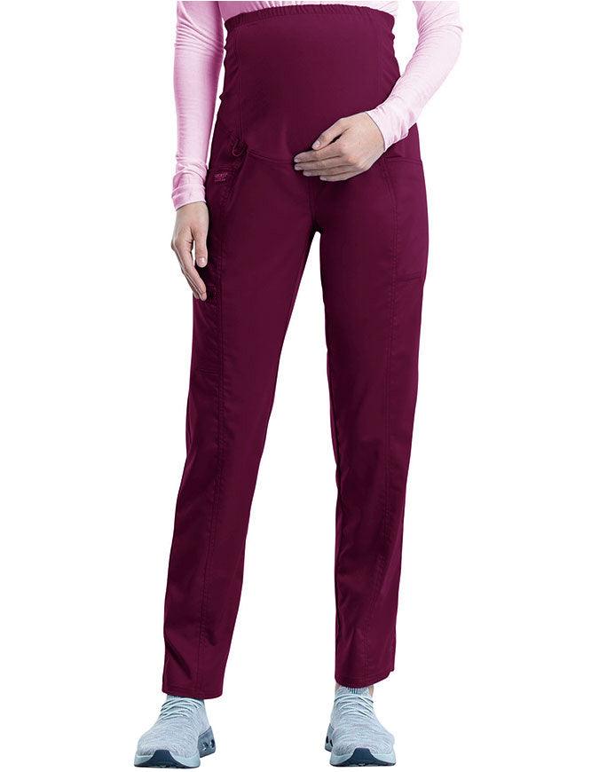 Cherokee Workwear Revolution Women's Slim Fit Maternity Pant - Wine