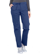 Cherokee Workwear Professionals Women's Drawstring Mid Rise Straight Leg Tall Pant - Navy