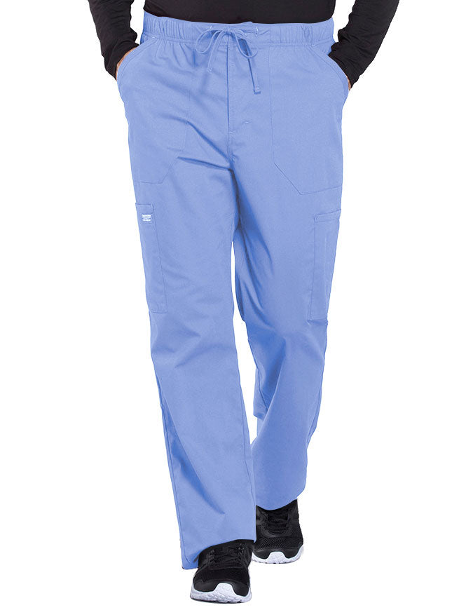 Cherokee Workwear Professionals Men's Tapered Leg Drawstring Cargo Pant - Ceil Blue