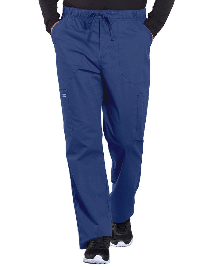 Cherokee Workwear Professionals Men's Tapered Leg Drawstring Cargo Pant - Navy