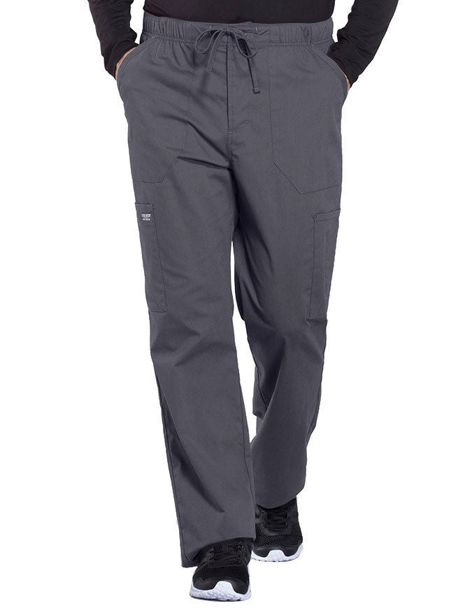 Cherokee Workwear Professionals Men's Tapered Leg Drawstring Cargo Pant - Pewter