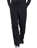 Cherokee Workwear Professionals Men's Tapered Leg Drawstring Cargo Petite Pant - Black