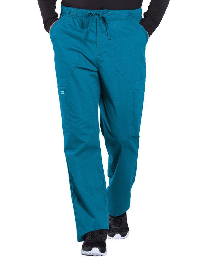 Cherokee Workwear Professionals Men's Tapered Leg Drawstring Cargo Petite Pant - Caribbean Blue