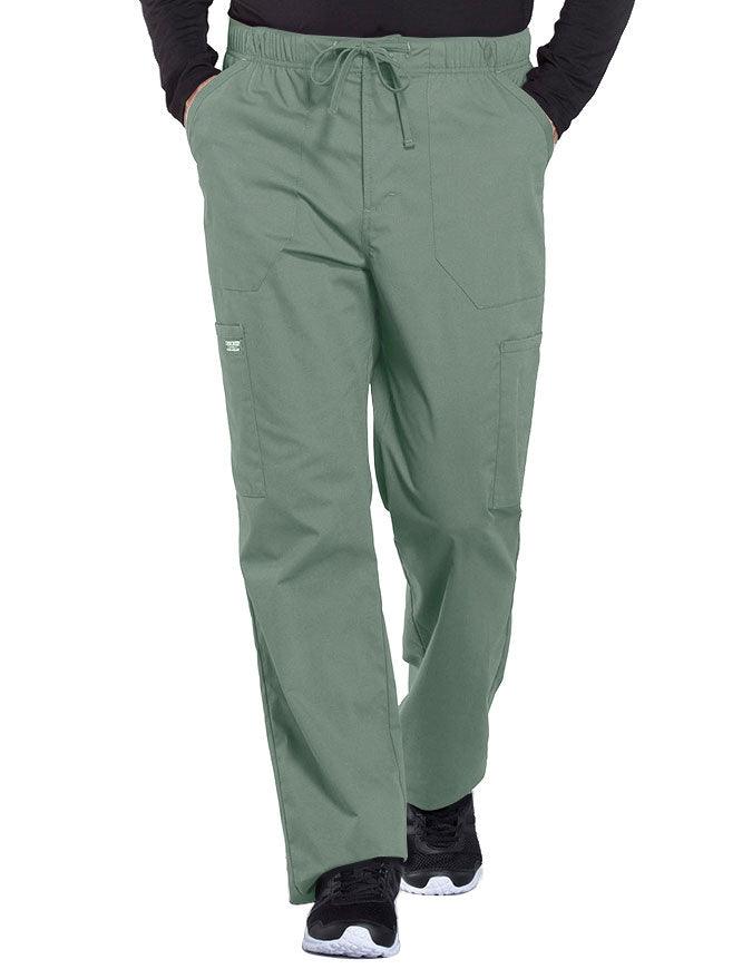 Cherokee Workwear Professionals Men's Tapered Leg Drawstring Cargo Petite Pant - Olive