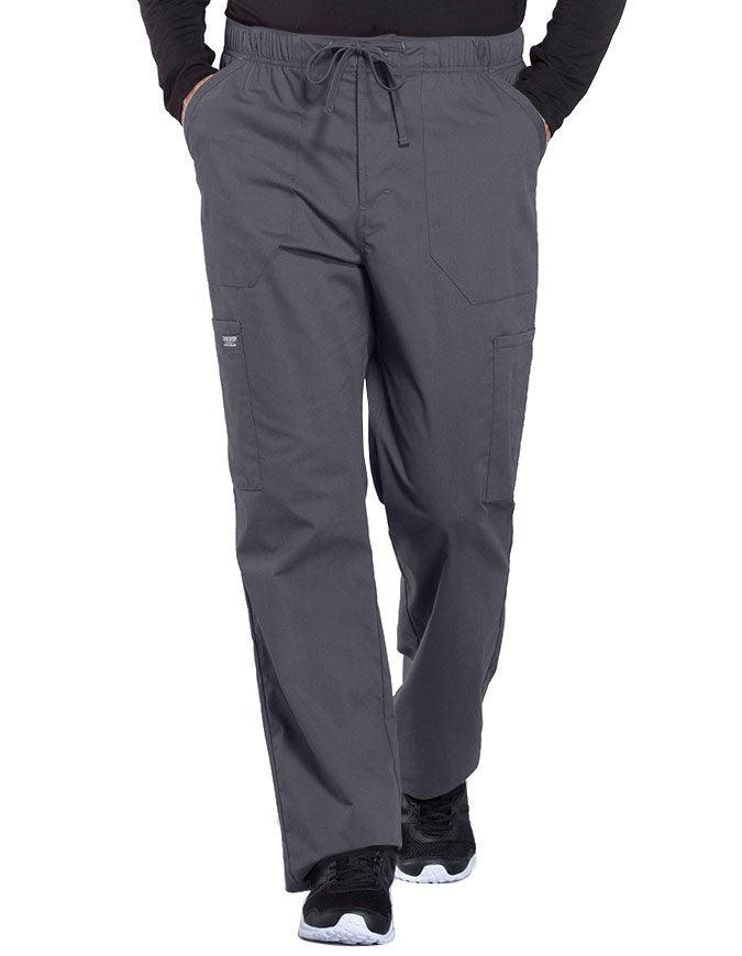 Cherokee Workwear Professionals Men's Tapered Leg Drawstring Cargo Petite Pant - Pewter