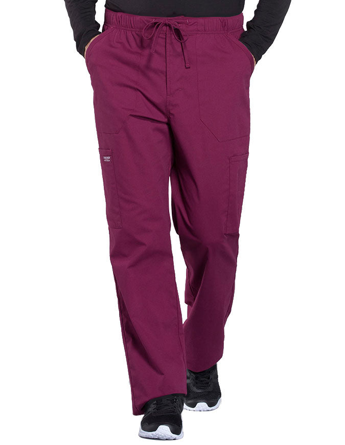 Cherokee Workwear Professionals Men's Tapered Leg Drawstring Cargo Tall Pant - Wine