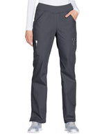 Cherokee Workwear Women's Mid Rise Straight Leg Pull-on Cargo Pant - Pewter