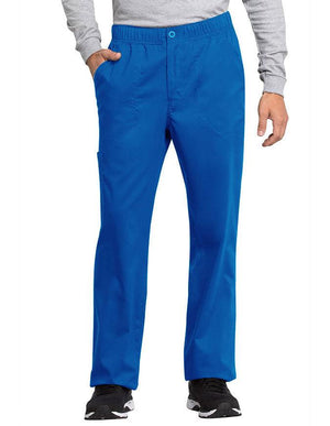 Cherokee Workwear Revolution Tech Men's Mid Rise Straight Leg Zip Fly Petite Pant Royal