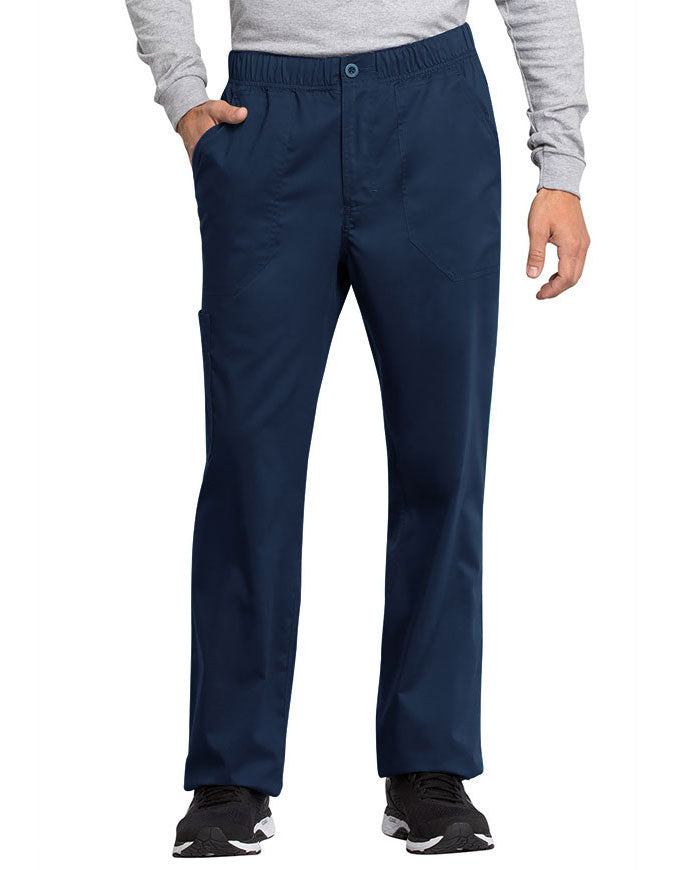 Cherokee Workwear Revolution Tech Men's Mid Rise Straight Leg Zip Fly Pant Navy