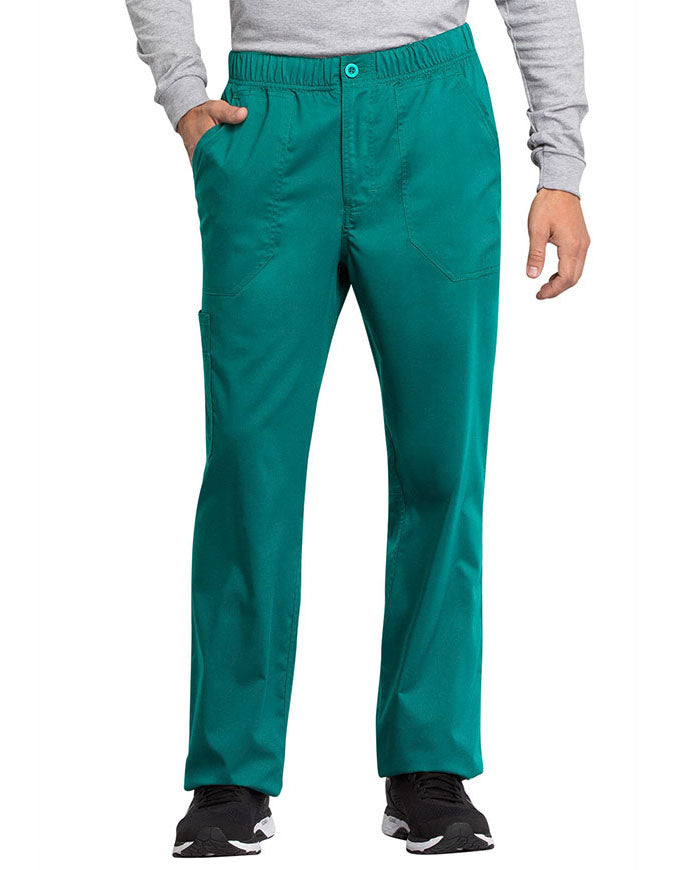 Cherokee Workwear Revolution Tech Men's Mid Rise Straight Leg Zip Fly Pant Teal