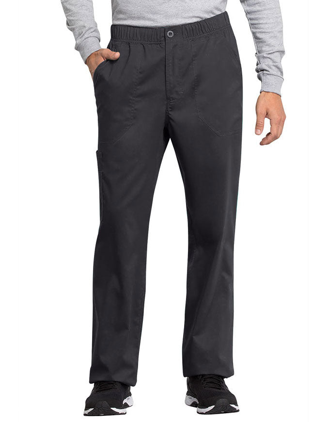 Cherokee Workwear Revolution Tech Men's Mid Rise Straight Leg Zip Fly Pant pewter