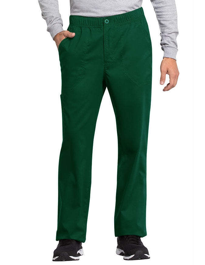 Cherokee Workwear Revolution Tech Men's Mid Rise Straight Leg Zip Fly Tall Pant - Hunter Green