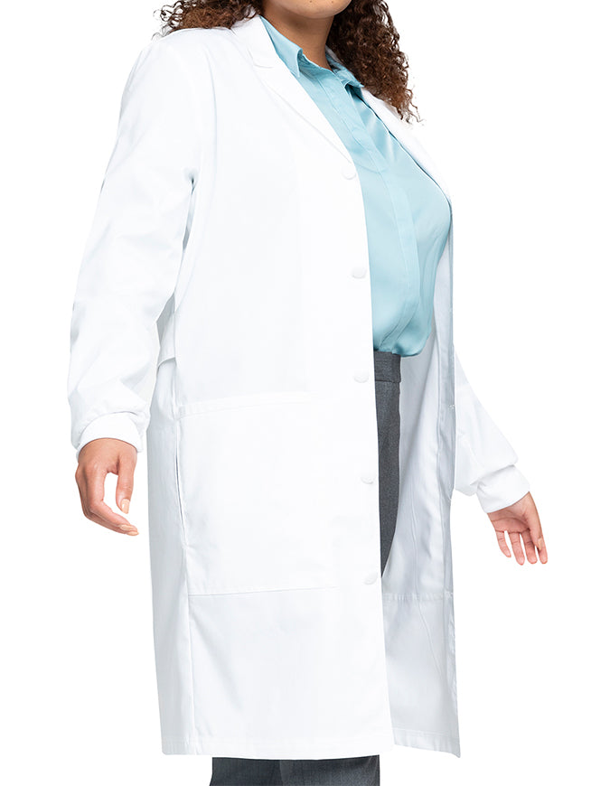 Cherokee Workwear Unisex Lab Coat with Adjustable Belt - White