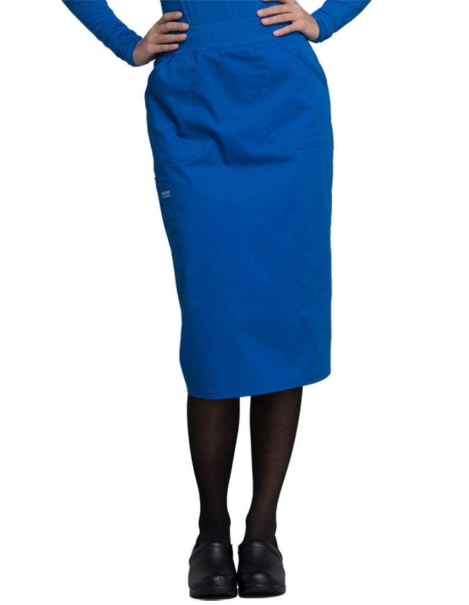 Cherokee Workwear WW Professionals Women's Knit Waistband Skirt - Royal