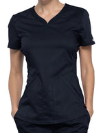 Cherokee Workwear Revolution Women's Soft Shaped V-Neck Top Black