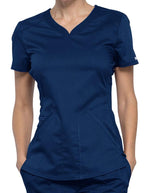 Cherokee Workwear Revolution Women's Soft Shaped V-Neck Top Navy