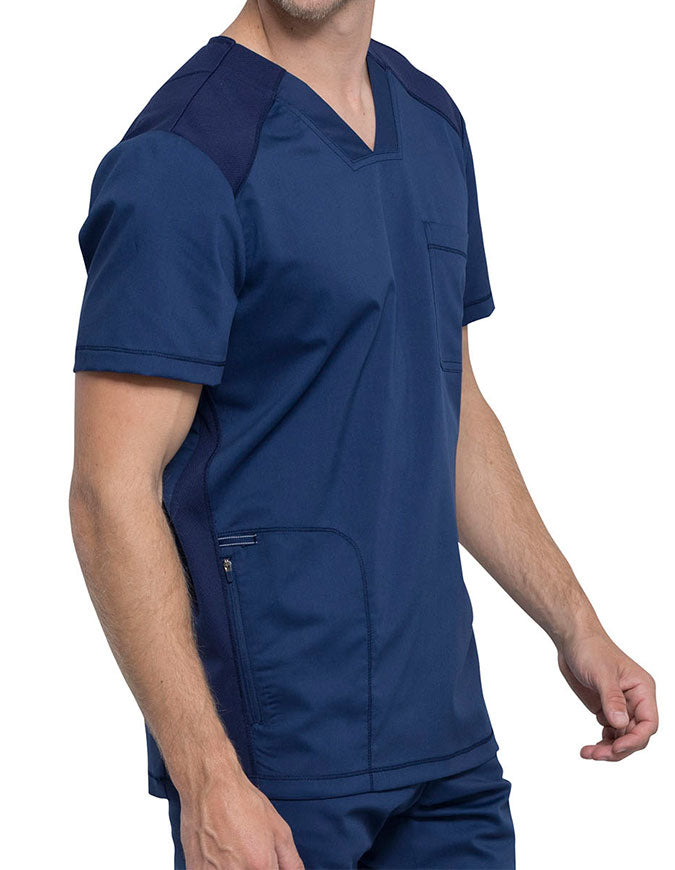 Cherokee Workwear Revolution Men's V-Neck Scrub Top - Navy