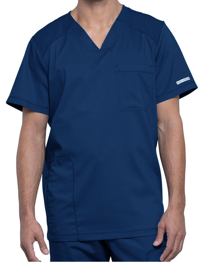 Cherokee Workwear Revolution Men's V-Neck Scrub Top - Navy