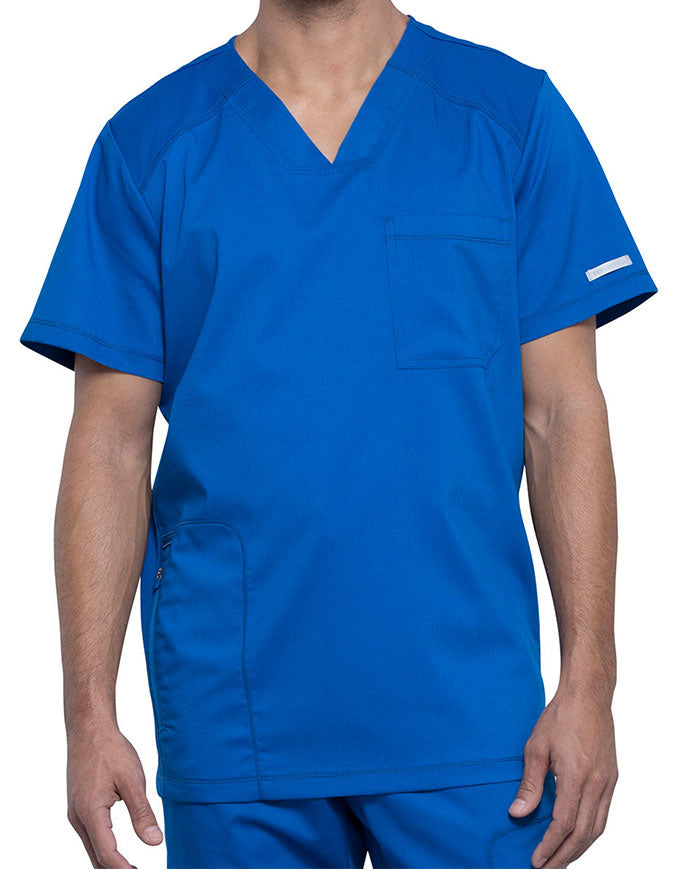 Cherokee Workwear Revolution Men's V-Neck Scrub Top - Royal