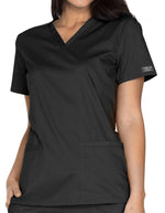 Cherokee Workwear Core Stretch Women's V-neck Basic Scrub Top - Black