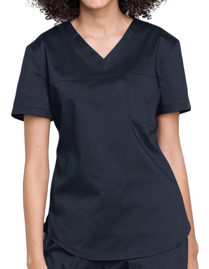 Cherokee Workwear Revolution Women's V-Neck O.R. Top Black