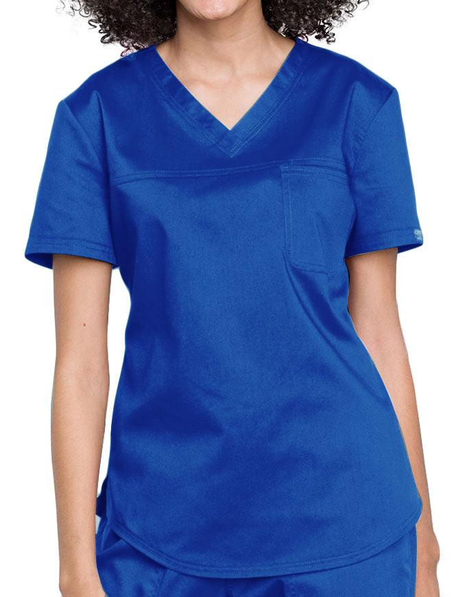 Cherokee Workwear Revolution Women's V-Neck O.R. Top Royal