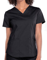 Cherokee Workwear Professionals V-neck Solid Top - Black