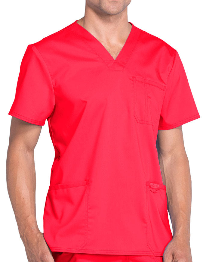 Cherokee Workwear WW Revolution Men's V-Neck Top Red