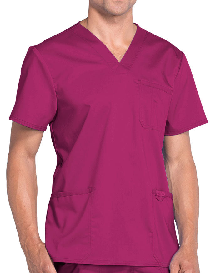 Cherokee Workwear WW Revolution Men's V-Neck Top  Wine