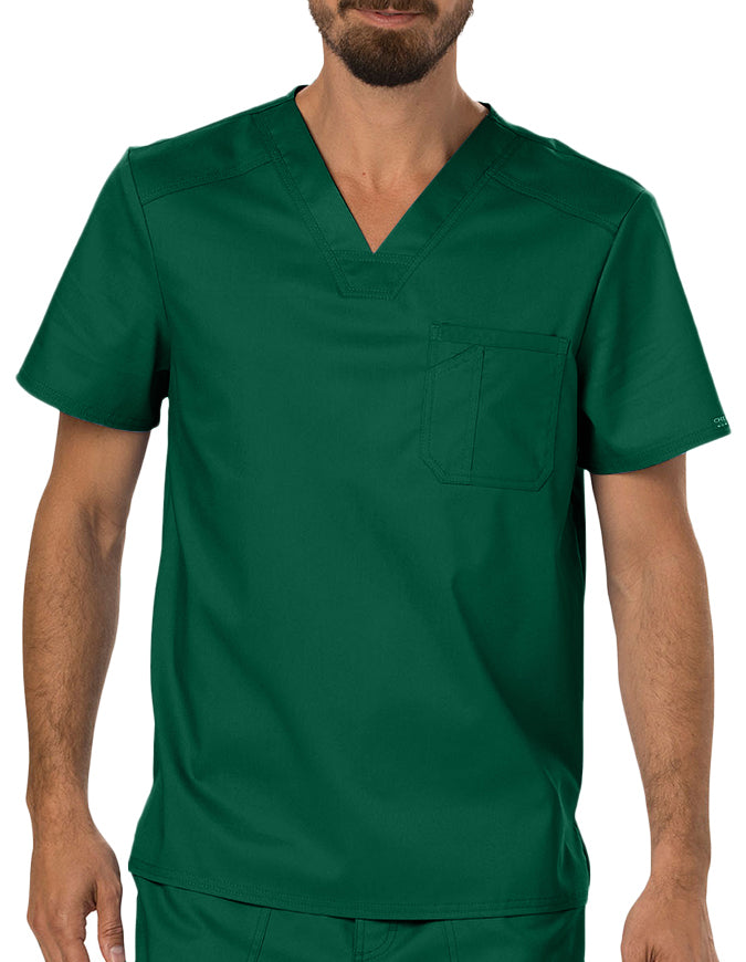 Cherokee Workwear Revolution Men's V-Neck Top Hunter Green