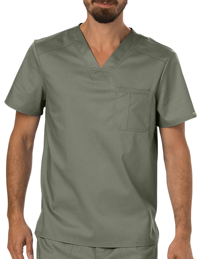 Cherokee Workwear Revolution Men's V-Neck Top Olive