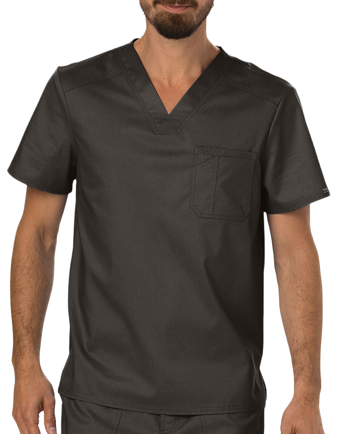 Cherokee Workwear Revolution Men's V-Neck Top Pewter