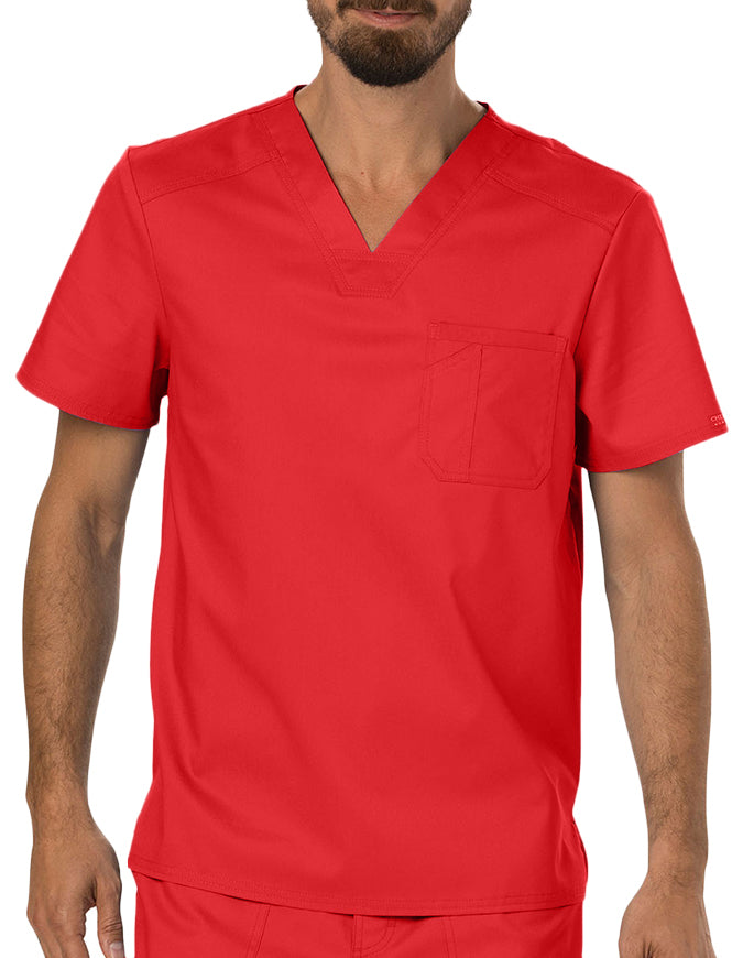 Cherokee Workwear Revolution Men's V-Neck Top Red