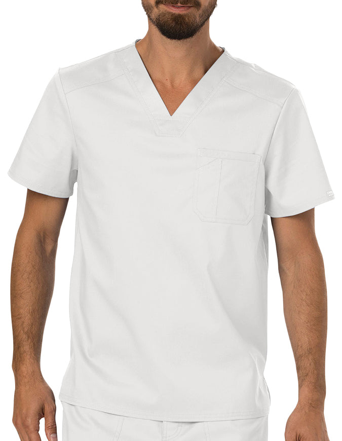 Cherokee Workwear Revolution Men's V-Neck Top White