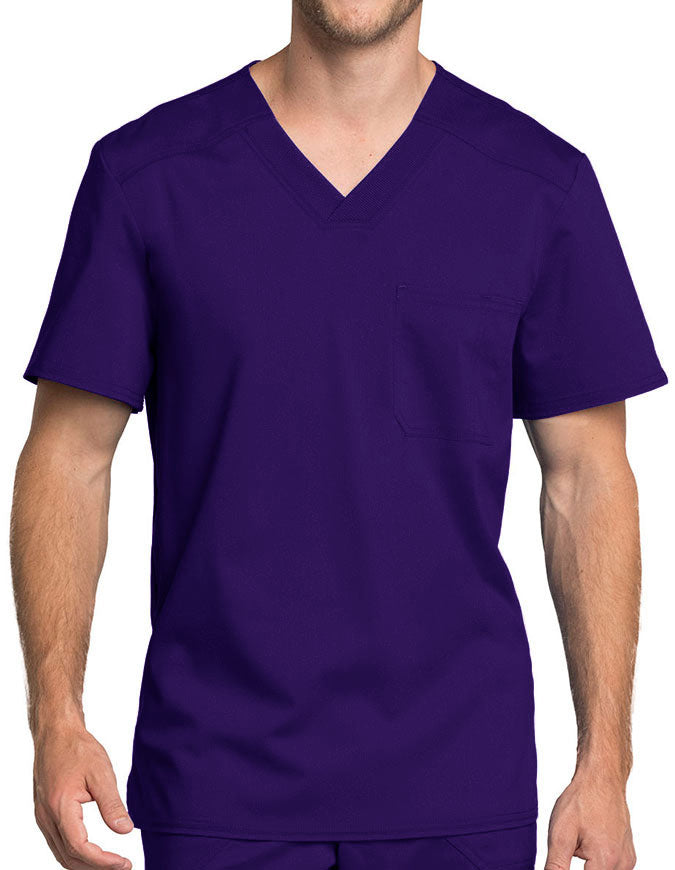 Cherokee Workwear Revolution Tech Men's V-Neck Top - Eggplant