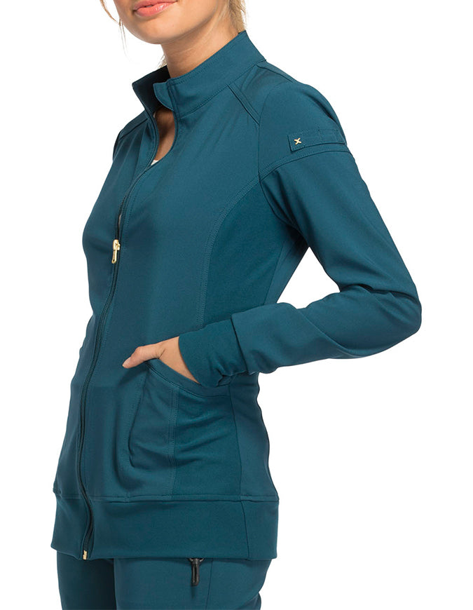 Cherokee iFlex Women's Zip Front Jacket - Caribbean Blue