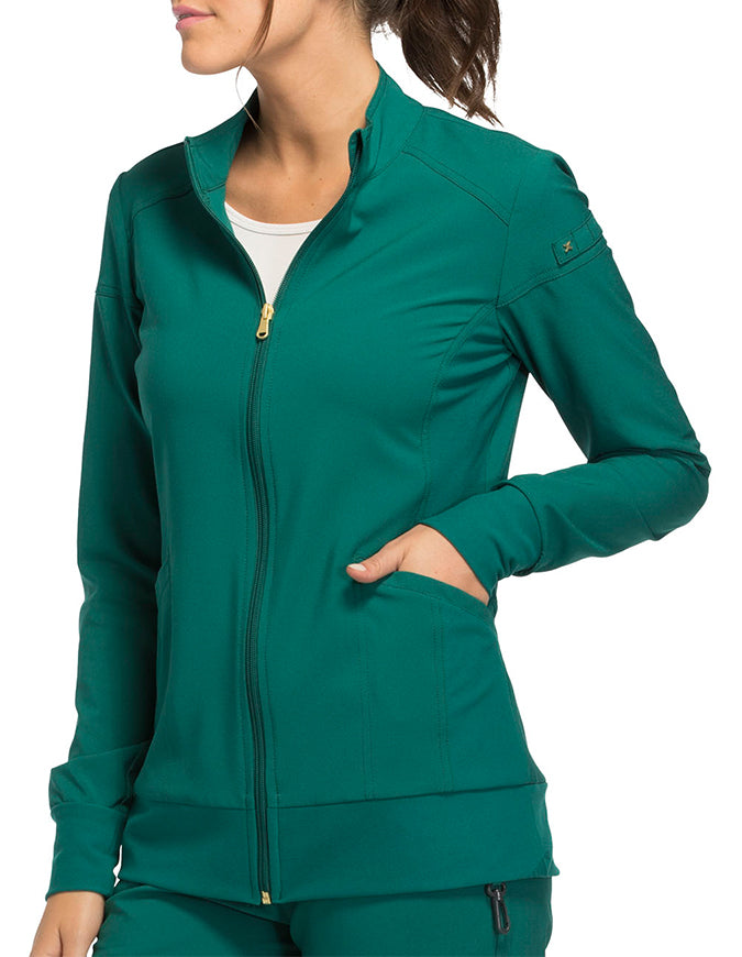 Cherokee iFlex Women's Zip Front Jacket - Hunter Green