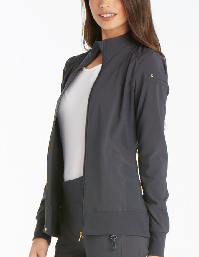 Cherokee iFlex Women's Zip Front Jacket - Pewter