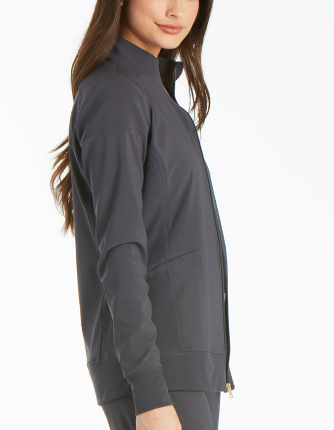 Cherokee iFlex Women's Zip Front Jacket - Pewter