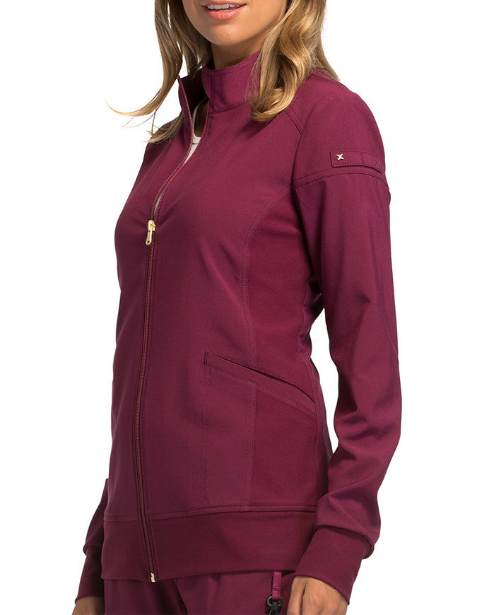 Cherokee iFlex Women's Zip Front Jacket - Wine