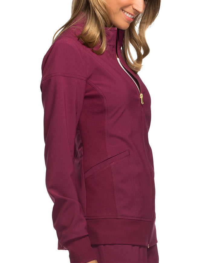 Cherokee iFlex Women's Zip Front Jacket - Wine