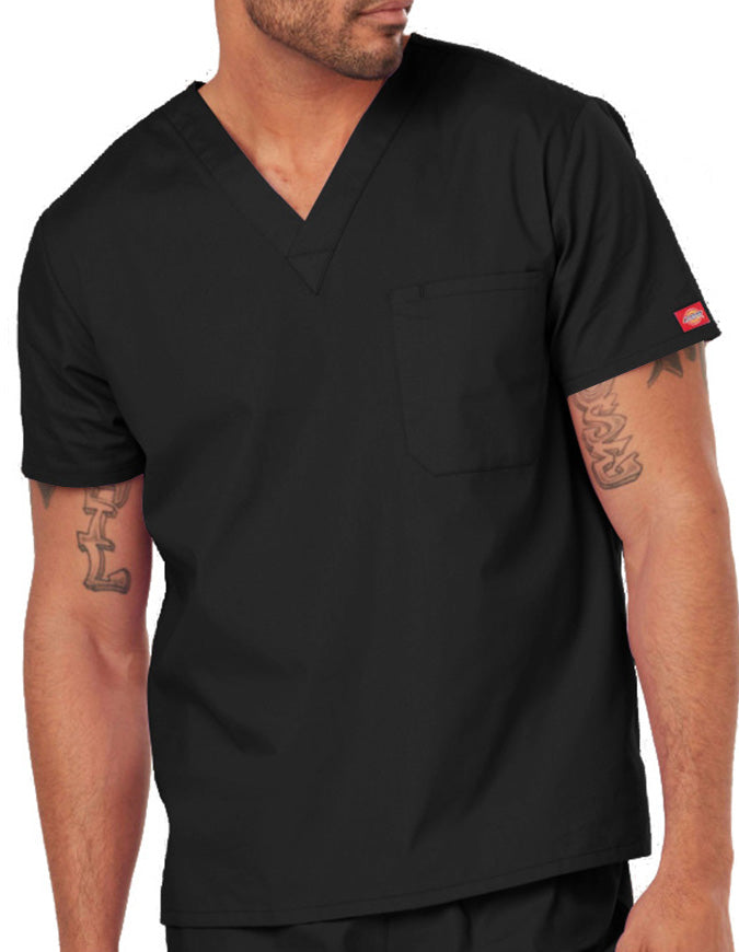 Dickies EDS Signature Unisex V-Neck Scrub Top - Black