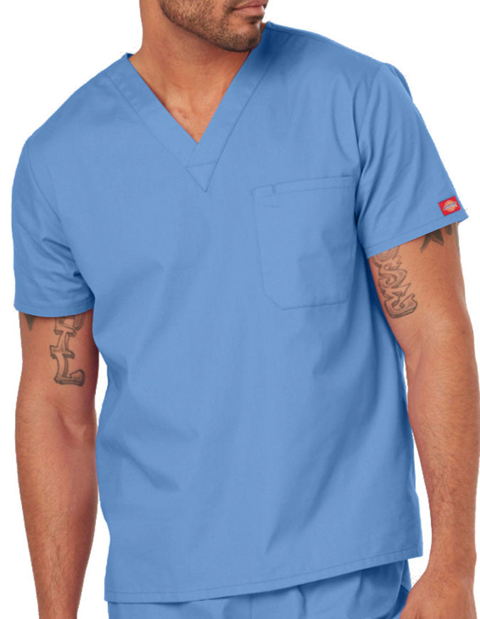 Dickies EDS Signature Unisex V-Neck Scrub Top - Galaxy Blue