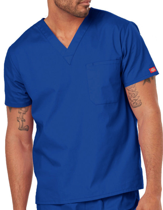 Dickies EDS Signature Unisex V-Neck Scrub Top - Galaxy Blue