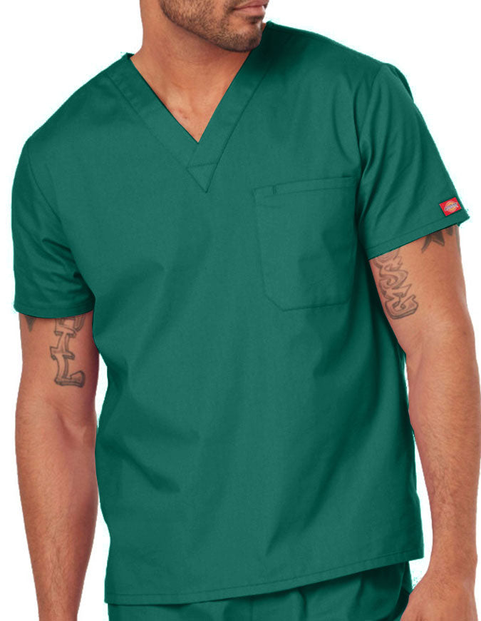 Dickies EDS Signature Unisex V-Neck Scrub Top - Hunter Green