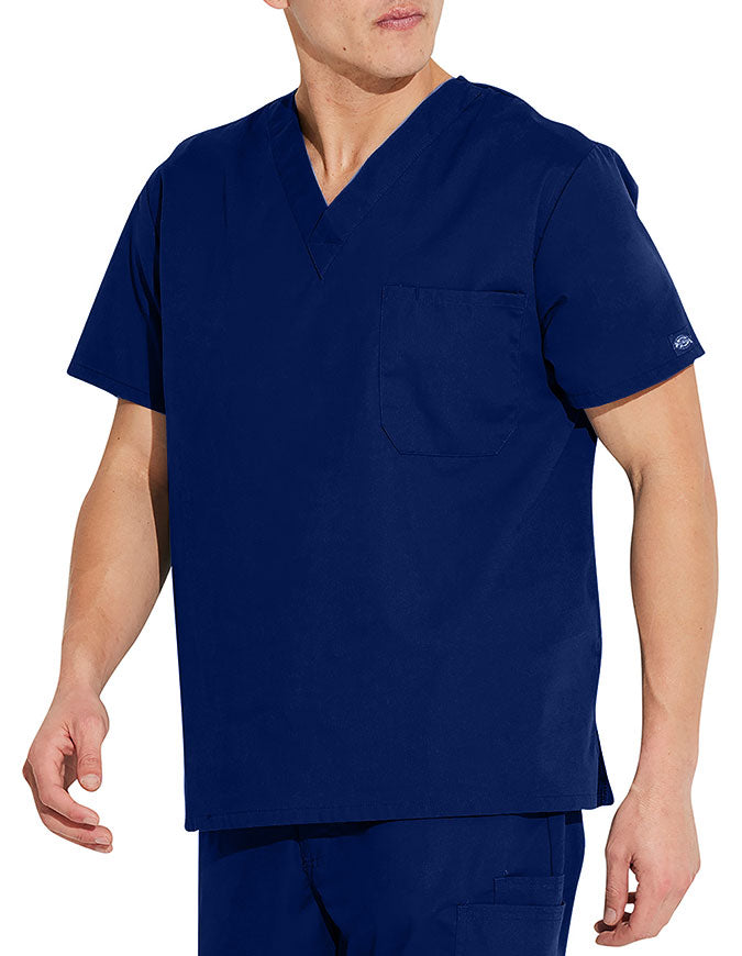 Dickies EDS Signature Unisex V-Neck Scrub Top - Navy Blue