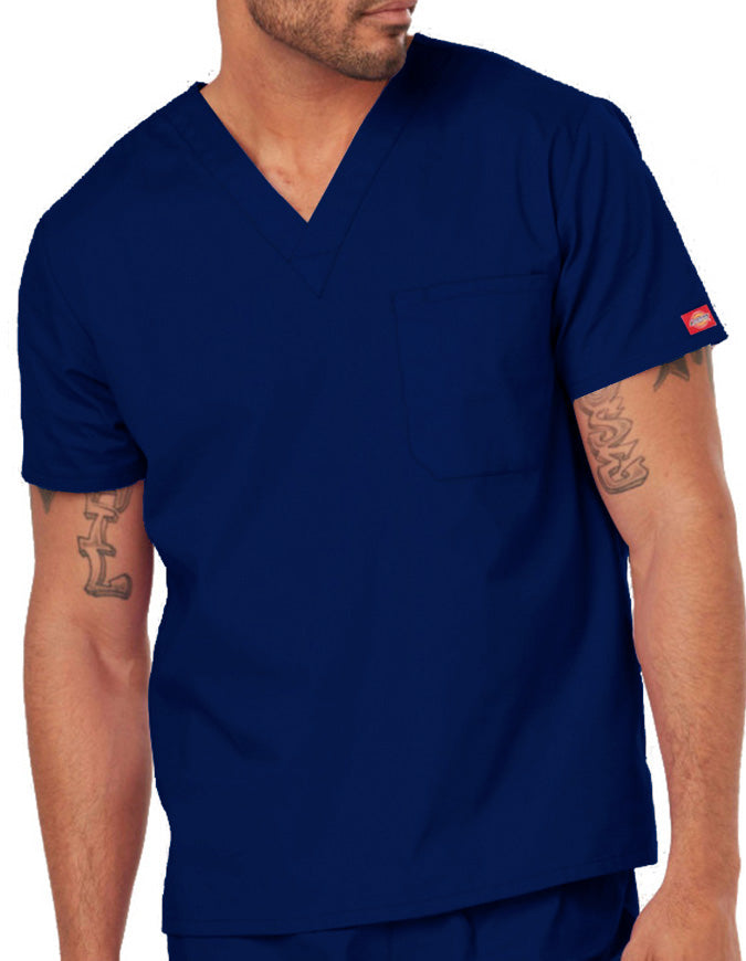 Dickies EDS Signature Unisex V-Neck Scrub Top - Navy Blue