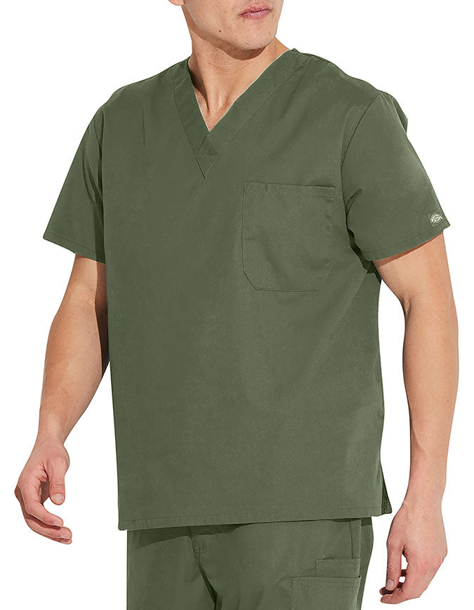 Dickies EDS Signature Unisex V-Neck Scrub Top - Olive